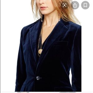 Ralph Lauren navy velvet blazer